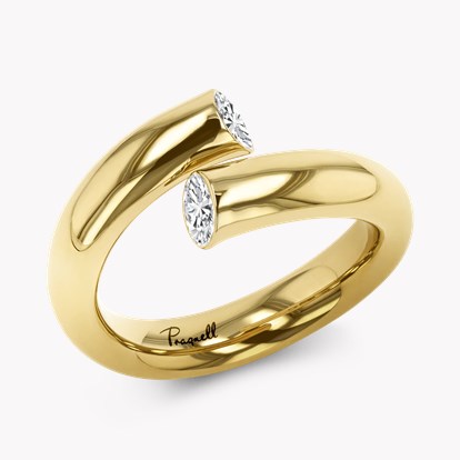Eclipse 0.33ct Single Row Diamond Spring Ring in 18ct Yellow Gold