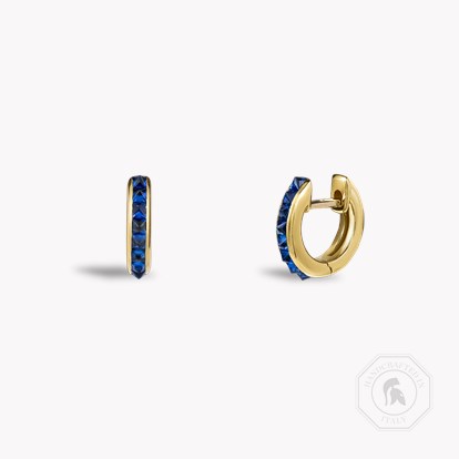 RockChic Princess Cut 0.55ct Sapphire Hoop Earrings