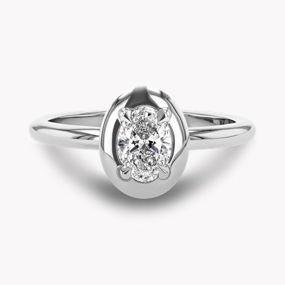 Skimming Stone 0.50ct Oval Cut Diamond Ring
