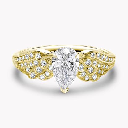 Tiara Pear Cut Diamond Ring 0.82ct in Yellow Gold