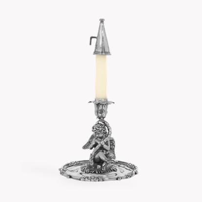 Silver William IV Cherub Design Chamber Stick