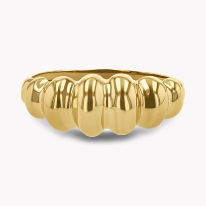 Contemporary Gold Ribbed Bombé Ring