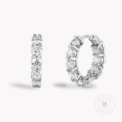 Brilliant Cut 3.25ct Diamond Hoop Earrings