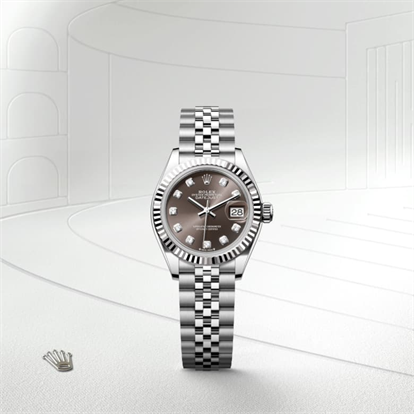 Lady-Datejust, Oyster, 28 mm, Oystersteel and white gold watch
