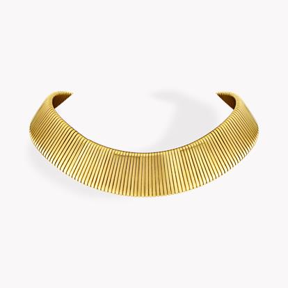 Retro Gold Gas Pipe Collar in 18ct Yellow Gold