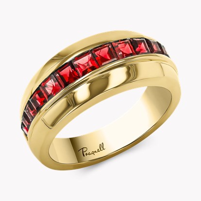 Manhattan 1.20ct Single Row Ruby Ring in 18ct Yellow Gold