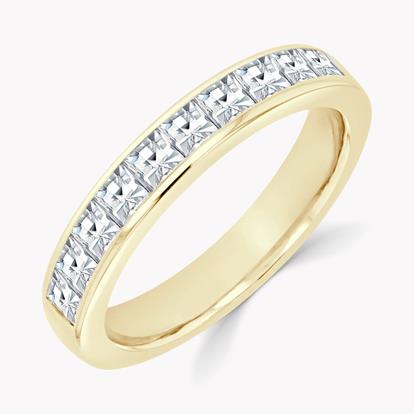 French Cut Diamond Half Eternity Ring 1.16ct in 18ct Yellow Gold