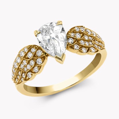 Tiara Pear Cut Diamond Ring 0.82ct in 18ct Yellow Gold