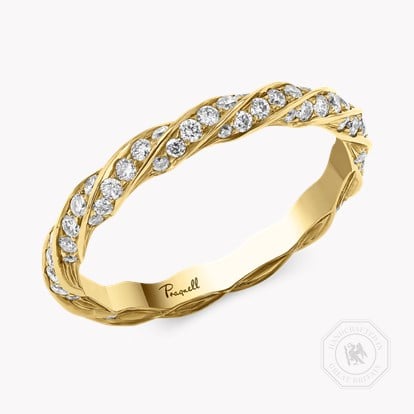 Contemporary Brilliant Cut 0.80ct Twist Eternity Ring in 18ct Yellow Gold
