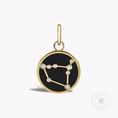 Constellation Diamond and Black Onyx Capricorn Pendant Charm