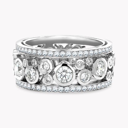 Bubbles Band Diamond Ring 1.52ct in White Gold