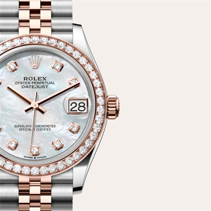 Datejust 31, Oyster, 31 mm, Oystersteel, Everose gold and diamonds watch