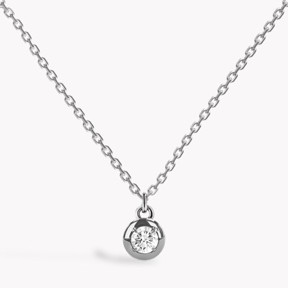 Skimming Stone 0.30ct Diamond Pendant in 18ct White Gold