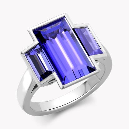 Tanzanite Kingdom Ring - Baguette Cut 7.65ct in Platinum