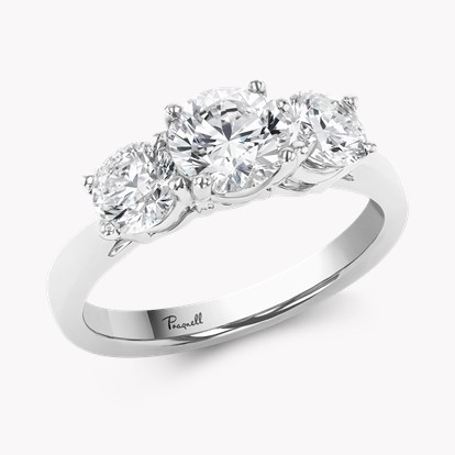 Trilogy 2.00ct Brilliant Cut Diamond Three Stone Ring in Platinum