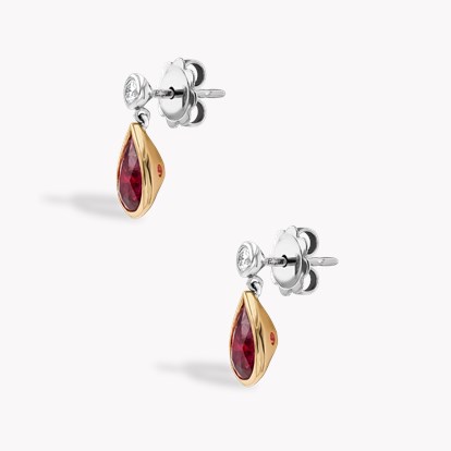 Pear Shaped 1.72ct Pink Sapphire and Diamond Earrings