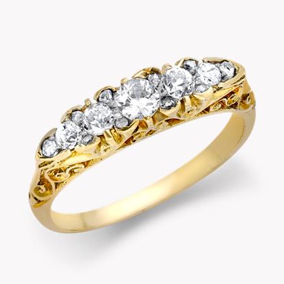 Victorian Five Stone Diamond Ring 0.40ct in 18ct Yellow Gold