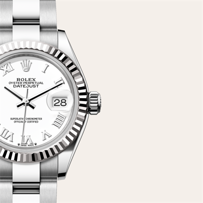 Lady-Datejust, Oyster, 28 mm, Oystersteel and white gold watch