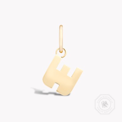 Letter W Pendant Charm in 18ct Yellow Gold