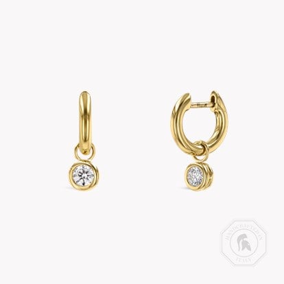 Sundance Diamond Drop Hoop Earrings 0.41ct in 18ct Yellow Gold
