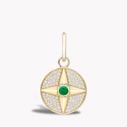 Emerald Pendant Charm in 18ct Yellow Gold