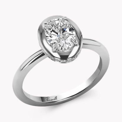 Skimming Stone 0.90ct Oval Cut Diamond Ring in Platinum