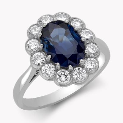 Sapphire and Diamond Ring 3.50ct in White Gold