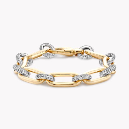 Havana Diamond Circular Link Bracelet 4.90ct in 18ct Yellow & White Gold