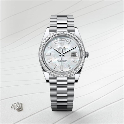 Day-Date 40, Oyster, 40 mm, platinum and diamonds watch