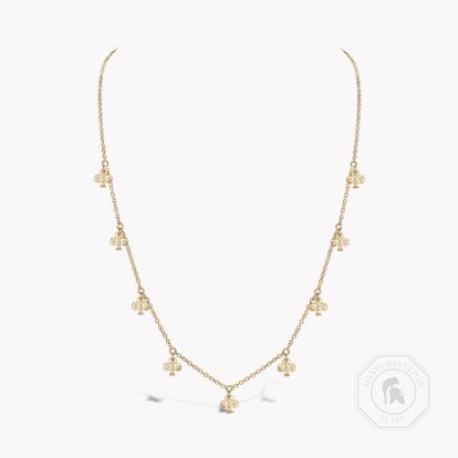Brilliant Cut 0.17ct Diamond LadyLuck Club Necklace in 18ct Yellow Gold