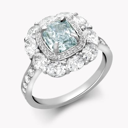 Masterpiece Fancy Intense Blue-Green Diamond Ring 1.12ct in Platinum