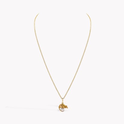 Victorian Pearl and Diamond Mouse Pendant