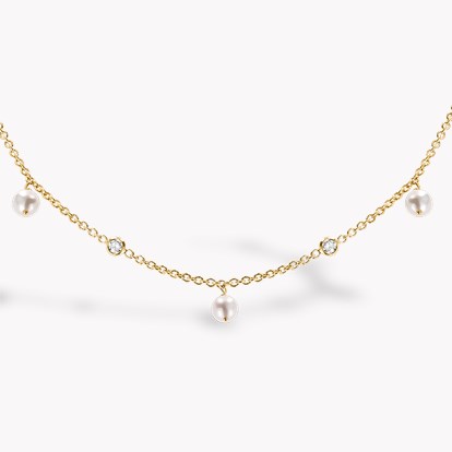 Akoya Pearl and Diamond Long Necklace