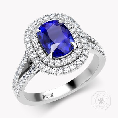 Antique Cushion Cut Burma Sapphire Ring