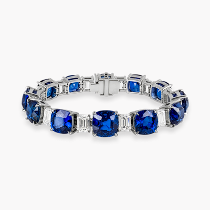 Masterpiece 62.29ct Sri Lankan Sapphire and Diamond Bracelet