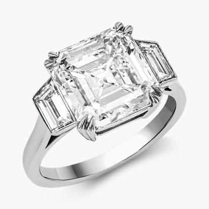 Asscher Cut Diamond Ring 5.06ct in Platinum
