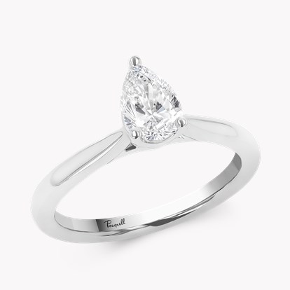 Gaia 0.71ct Pear Shaped Diamond Ring in Platinum