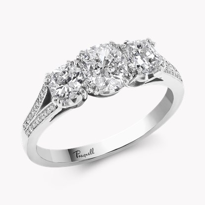 Imperial 1.70ct Diamond Three Stone Ring in Platinum