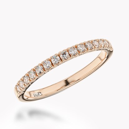 Brilliant Cut Diamond Half Eternity Ring 0.22ct in 18ct Rose Gold