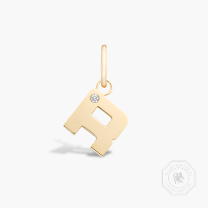 Letter R Diamond Pendant Charm