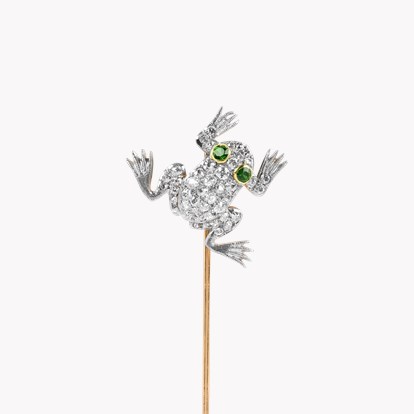 Art Deco Tiffany & Co. Diamond and Garnet Frog Stickpin