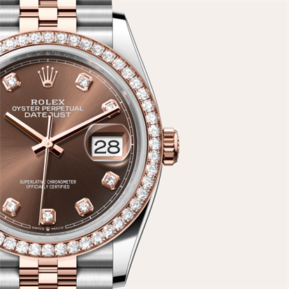 Datejust 36, Oyster, 36 mm, Oystersteel, Everose gold and diamonds watch