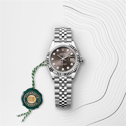 Lady-Datejust, Oyster, 28 mm, Oystersteel and white gold watch