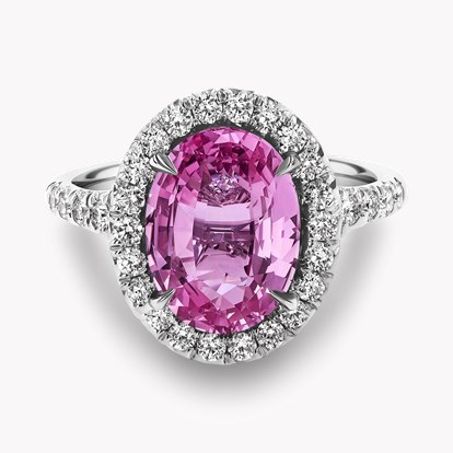Madagascan Pink Sapphire and Diamond Cluster Ring