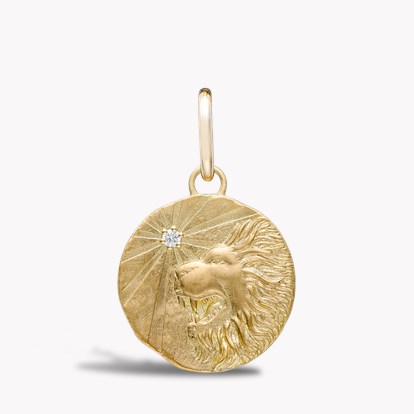 Leo Pendant Charm 0.08ct in 18ct Yellow Gold