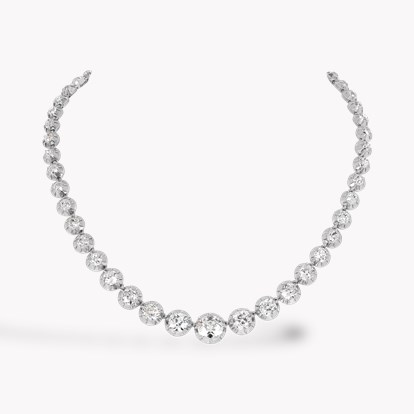 Victorian Two-Row Old Cut 69.00ct Diamond Necklace
