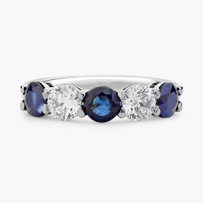 Five Stone Sapphire and Diamond Ring
