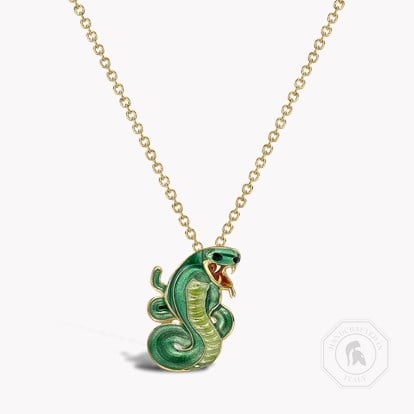 Zodiac Snake Pendant in 18ct Yellow Gold
