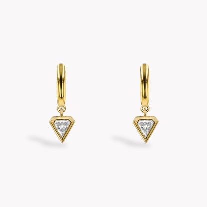 Shield Cut 0.345ct Diamond Drop Earrings