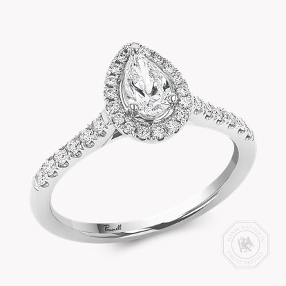 Celestial 0.33ct Pear Shaped Diamond Cluster Ring in Platinum